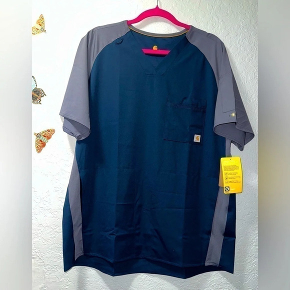 Carhartt Men's Raglan Sleeve 2-Tone Scrub Top (NWT) - Picture 1 of 6
